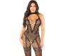 Leg Avenue Bodystockings LEG AVENUE - MESH BODYSTOCKING CROTCHLESS BLACK ONE SIZE
