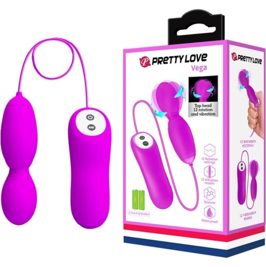 Pretty Love Flirtation PRETTY LOVE - VEGA ROTATION AND VIBRATION MASSAGER WITH 12 FUNCTIONS FUCHSIA