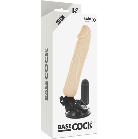 Basecock Reālistisks vibrators ar pulti 20 CM