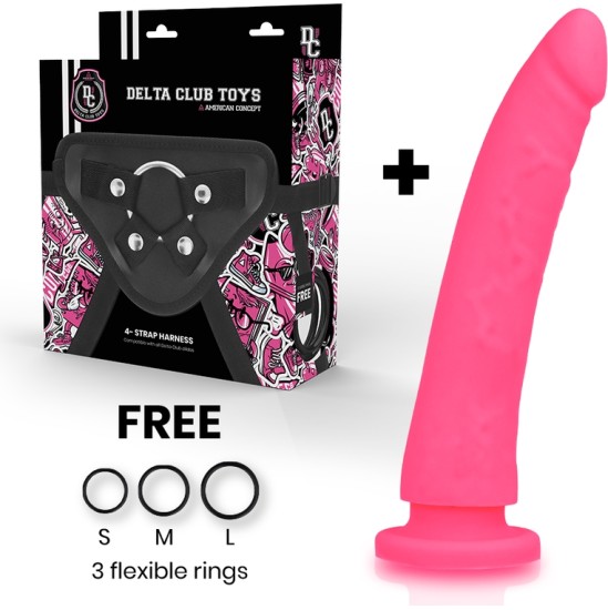 Deltaclub Strap-on biksītes ar silikona Dildo rozā 23 X 4,5 CM