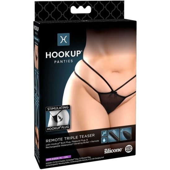 Hook Up Panties - Sieviešu stringa biksītes ar stimulātoru un pulti