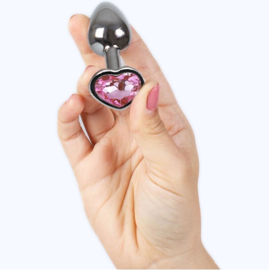 Secretplay Toys SECRET PLAY - METAL BUTT PLUG FUCHSIA HEART SMALL SIZE 7 CM