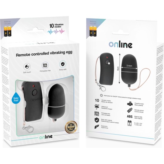 Online VIBRATING EGG WITH BLACK REMOTE CONTROL