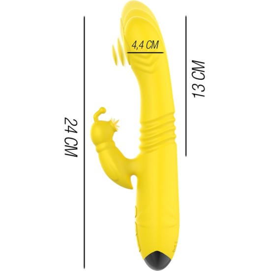 Intense Fun INTENSE - TOKY MULTIFUNCTION VIBRATOR UP & DOWN WITH CLITORAL STIMULATOR YELLOW