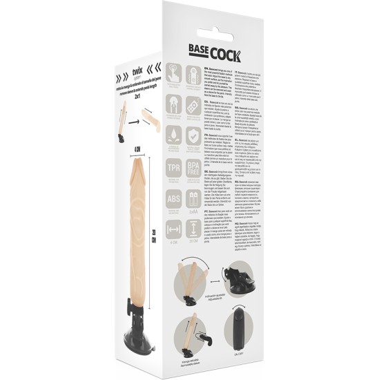 Basecock Reālistisks vibrators ar pulti 20 CM