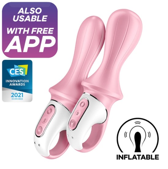 Satisfyer Connect SATISFYER AIR PUMP BOOTY 5+ PRIPUČIAMAS ANALINIS VIBRATORIAUS – ROŽINIS