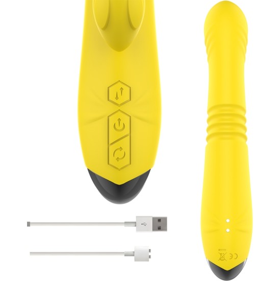 Intense Fun INTENSE - TOKY MULTIFUNCTION VIBRATOR UP & DOWN WITH CLITORAL STIMULATOR YELLOW