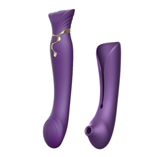 Zalo QUEEN Komplekts ar vibratoru un klitora stumulātoru violets