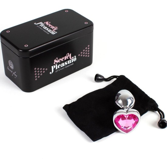 Secretplay Toys SECRET PLAY - METAL BUTT PLUG FUCHSIA HEART SMALL SIZE 7 CM