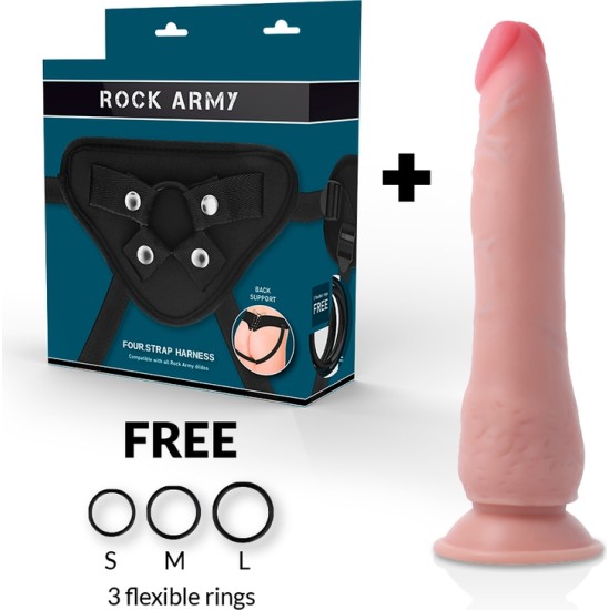 Rock Army Strap-on biksītes ar dubultā blīvuma Dildo 21,5cm