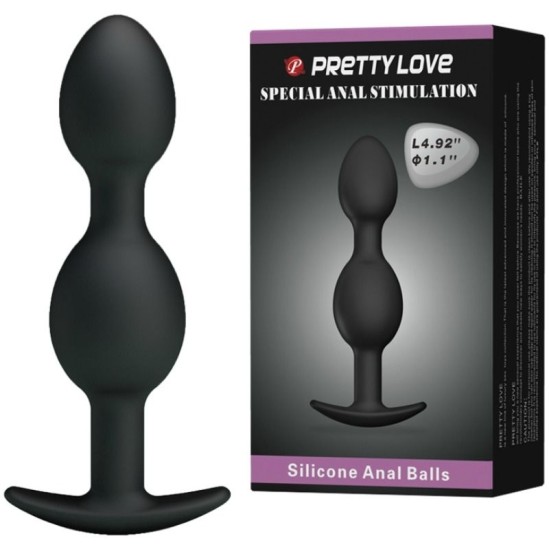 Pretty Love Bottom SILICONE ANAL BALLS 12.5 CM - BLACK