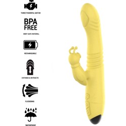Intense Fun INTENSE - TOKY MULTIFUNCTION VIBRATOR UP & DOWN WITH CLITORAL STIMULATOR YELLOW