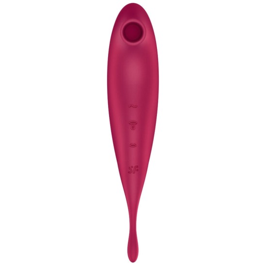 Satisfyer Connect SATISFYER TWIRLING PRO+ AIR PULSE STIMULIATORIŲ IR VIBRATORIŲ PROGRAMĖ – RAUDONA