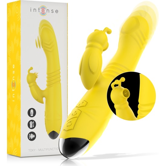 Intense Fun INTENSE - TOKY MULTIFUNCTION VIBRATOR UP & DOWN WITH CLITORAL STIMULATOR YELLOW