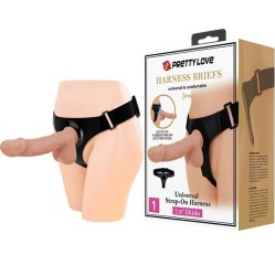 Pretty Love DIRŽAI TRUMPUTAI UNIVERSALŪS DIRŽAI SU DILDO JERRY 21,8 CM NATŪRALI