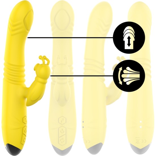 Intense Fun INTENSE - TOKY MULTIFUNCTION VIBRATOR UP & DOWN WITH CLITORAL STIMULATOR YELLOW