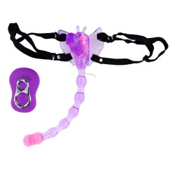 Baile Strap-on "tauriņš" ar pulti violets