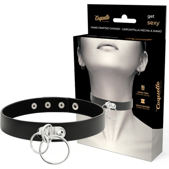 Coquette Accessories COQUETTE CHIC DESIRE - DVIGUBAS ŽIEDAS VEGAN ODINIS CHOKER