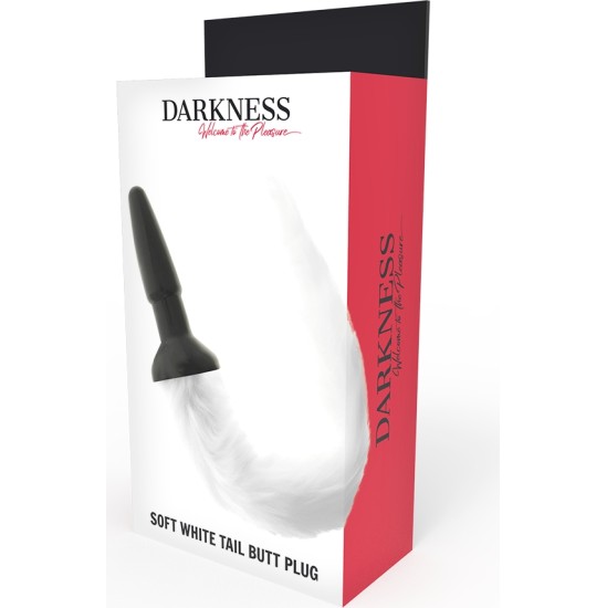 Darkness Anal DARKNESS – SILIKONINIS ANALINIS KAIŠTUKAS SU BALTA uodega