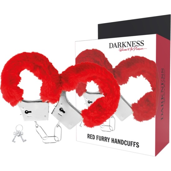 Darkness Bondage DARKNESS - RED LINED METAL HANDCUFFS