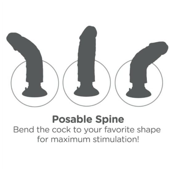 King Cock 23 CM VIBRATING COCK WITH BALLS melns