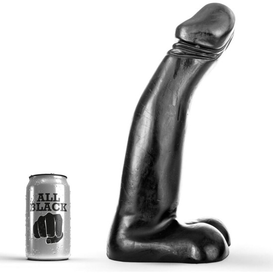 All Black REALIŠKAS JUODAS KUMŠTINĖS DILDO 29 CM