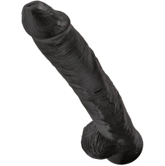 King Cock REĀLISTS PENIS AR Bumbiņām 30,5 CM MELNS