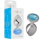 Intense Anal Toys INTENSE - METAL ALUMINUM ANAL PLUG WITH BLUE GLASS SIZE M