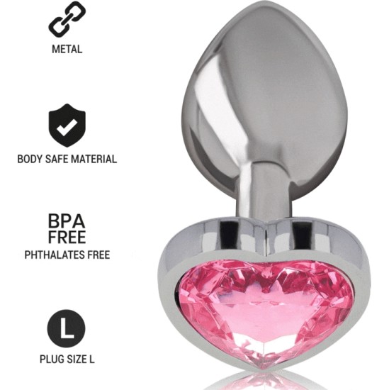 Intense Anal Toys INTENSE - METAL ALUMINUM ANAL PLUG HEART PINK SIZE L