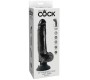 King Cock 23 CM VIBRATING COCK WITH BALLS melns