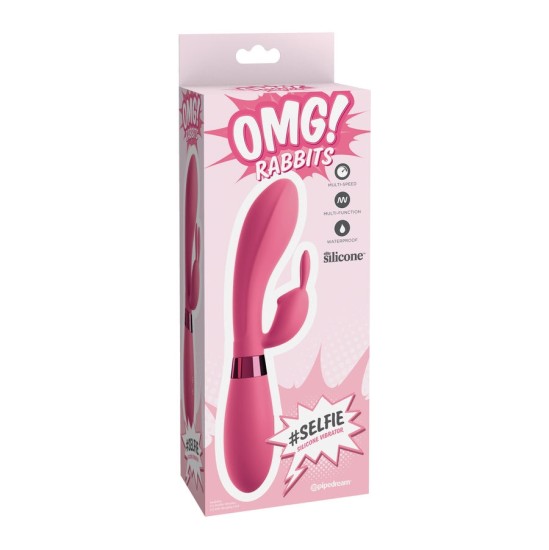 OMG SELFIE SILICONE VIBRATOR RABIT ROOSA