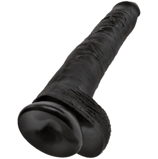 King Cock REĀLISTS PENIS AR Bumbiņām 30,5 CM MELNS