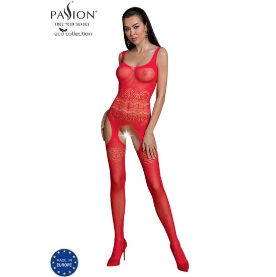 Passion Woman Bodystockings PASSION - ECO COLLECTION ТЕЛЕНЬ-ЧУЛКИ ECO BS005 RED