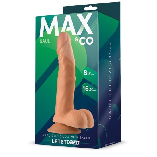 Max & Co Saul reālistisks dildo ar sēklinieku mīkstumu 8,25 - 21 cm