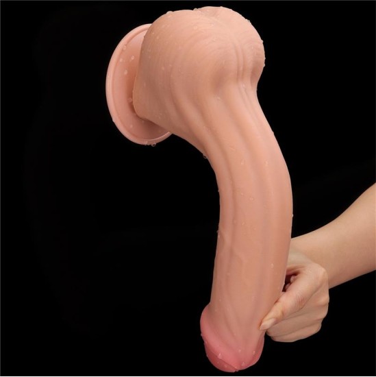 Lovetoy Dildo divslāņu bīdāmā āda 11.5