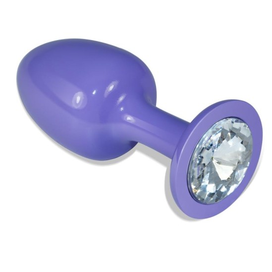 Lovetoy Metal Butt Plug Purple Rosebud with Clear Jewel