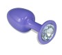 Lovetoy Metal Butt Plug Purple Rosebud with Clear Jewel