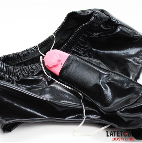 Latetobed Bdsm Line Elastic Briefs with Vibrating Dildo One Size