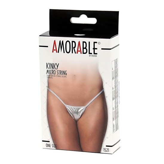 Amorable Micro Thong Silver Plated One Size