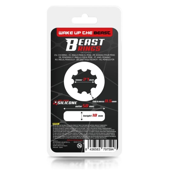 Beast Rings Susuktas skystas silikoninis gaidžio žiedas 2,7 cm