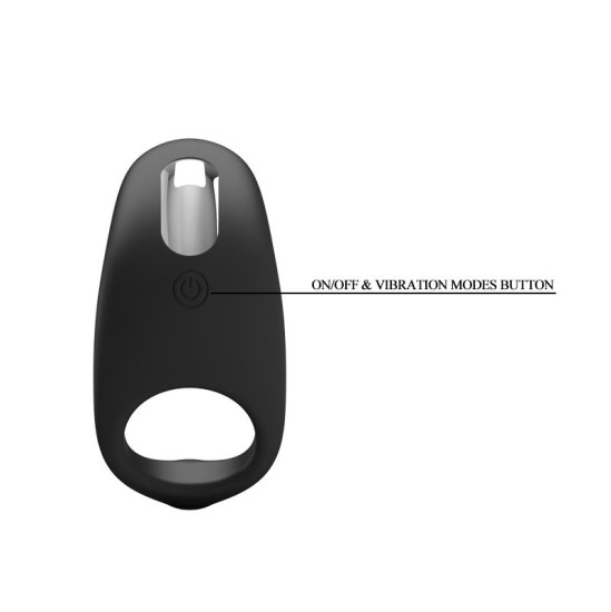 Prettylove Cockring Gemma USB Silicone Black