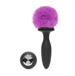 Happy Rabbit Anālais spraudnis ar vibrāciju un dubultu bāzi purpursarkanā krāsā