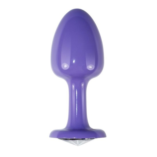 Lovetoy Metal Butt Plug Purple Rosebud with Clear Jewel