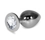 Lovetoy Metal Butt Plug RoseBud Classic with Clear Jewel Size L