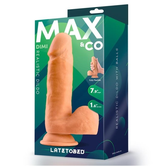 Max & Co Dimi Realistinis dildo su sėklidėmis 7.9 kūnas