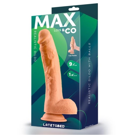 Max & Co Lois Realistinis dildo su sėklidėmis 9.1 kūnas