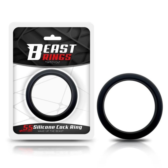 Beast Rings Gaiļa gredzens ciets silikons 5,5 cm melns
