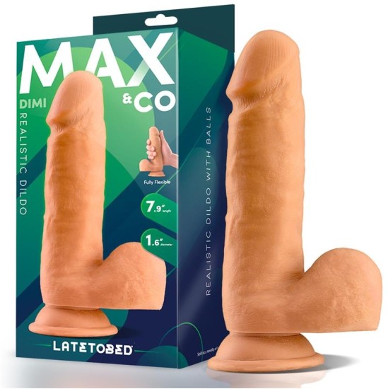 Max & Co Dimi Realistinis dildo su sėklidėmis 7.9 kūnas