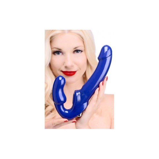 Strap U Revolver II vibrējoša siksna bez siksnām uz Dildo Blue