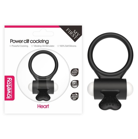 Lovetoy Vibrējošs Cockring Power Clit Black